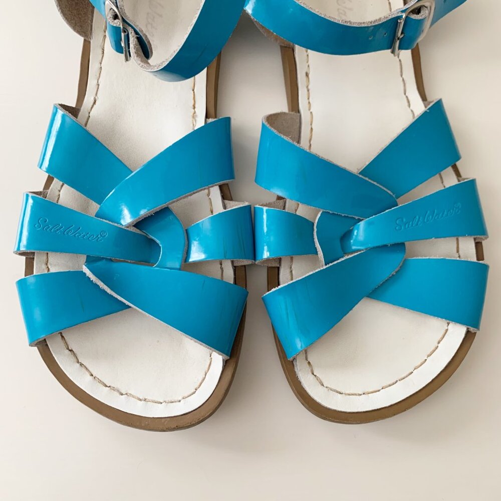 Salt Water Sandals • Turquoise Patent Leather • Women’s 8 - Picture 2 of 9